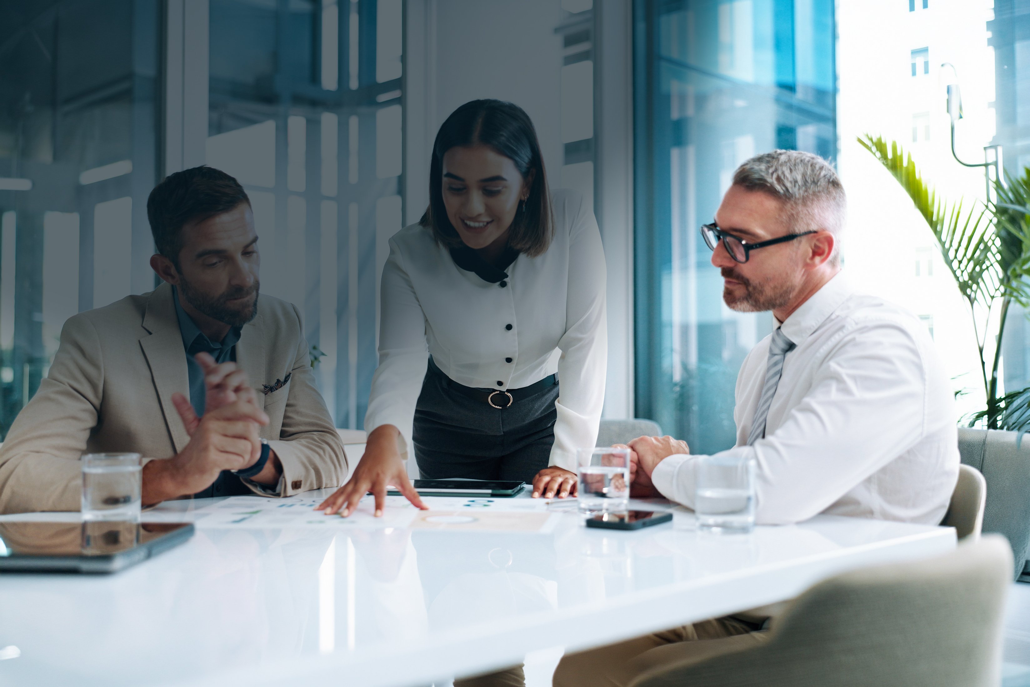 Business people working at computer
